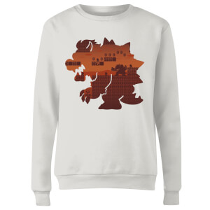 Sweat Femme Super Mario Silhouette Bowser - Nintendo - Blanc