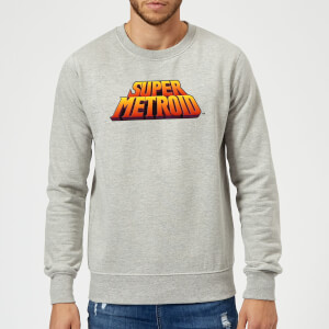 Sweat Homme Super Metroid (Nintendo) Logo Couleur Rétro - Gris