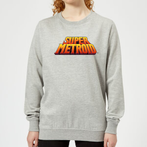 Sweat Femme Super Metroid (Nintendo) Logo Couleur Rétro - Gris