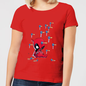 T-Shirt Femme Deadpool (Marvel) Cartoon Knockout - Rouge
