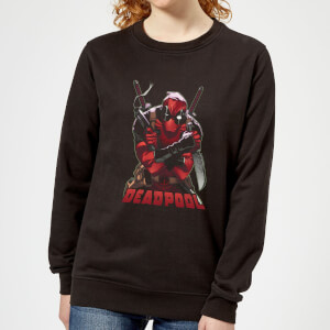 Marvel Deadpool Ready For Action Women's Sweatshirt - Black