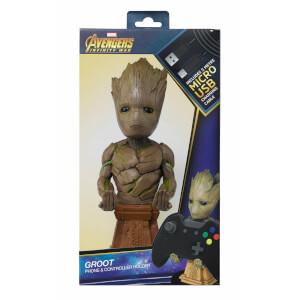 Marvel Guardians Of The Galaxy Collectable Groot 8 Inch Cable Guy Controller & Smartphone Stand