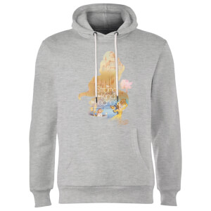 Disney Princess Filled Silhouette Belle Hoodie - Grey