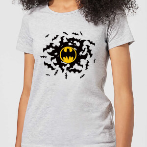 T-Shirt Femme Batman DC Comics Tourbillon de Chauve-Souris - Gris