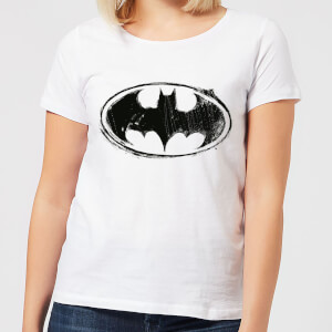DC Comics Batman Sketch Logo Women's T-Shirt - White