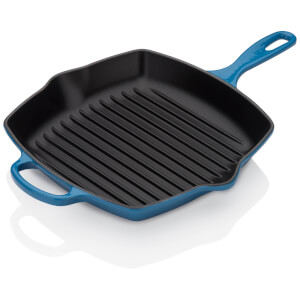 Le Creuset Signature Cast Iron Square Grillit - 26cm - Marseille Blue
