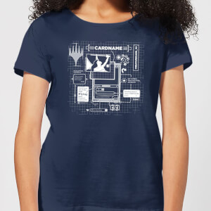 Magic The Gathering Card Grid Dames T-shirt - Navy