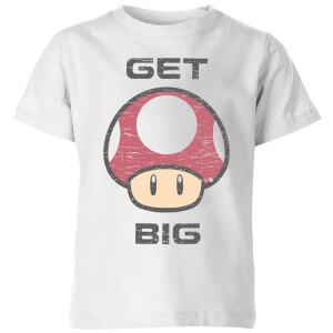 Nintendo Super Mario Get Big Mushroom T-Shirt Kinder T-Shirt - Weiß