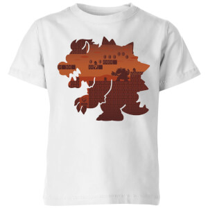 Nintendo Super Mario Bowser Silhouette Kinder T-Shirt - Weiß