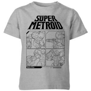 Nintendo Super Metroid Instructional Panel Kid's T-Shirt - Grey