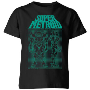Nintendo Super Metroid Power Suit Blueprint Kid's T-Shirt - Black