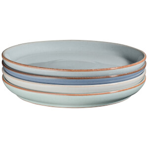 Denby Always Entertaining - Blues - 4 Piece Medium Coupe Plate Set