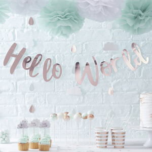 Ginger Ray "Hello World" Bunting - Rose Gold