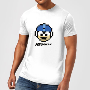 Mega Man Pixel Face Men's T-Shirt - White