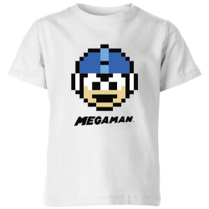 Mega Man Pixel Face Kids' T-Shirt - White
