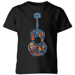 Coco Guitar Pattern Kids' T-Shirt - Black