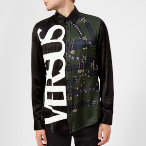 Versus Versace Men's Vertical Logo Shirt - Khaki