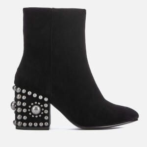 Ash Women's Era Suede Heeled Boots - Black