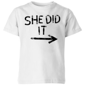 My Little Rascal She Did It Kids' T-Shirt - White