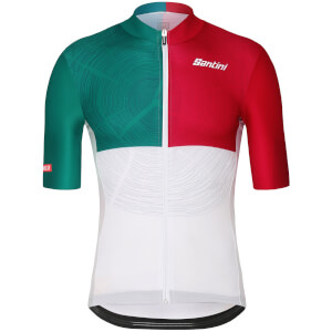 Santini La Vuelta 2018 Euskadi Jersey - White/Green/Red
