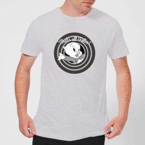 T-Shirt Homme That's All Folks ! Porky Pig Looney Tunes - Gris