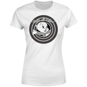 T-Shirt Femme That's All Folks ! Porky Pig Looney Tunes - Blanc