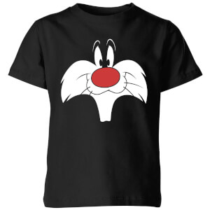 T-Shirt Enfant Gros Plan Sylvestre Grosminet Looney Tunes - Noir