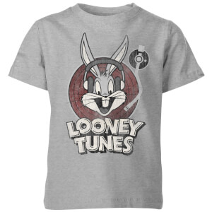T-Shirt Enfant Bugs Bunny Logo Cercle Looney Tunes - Gris