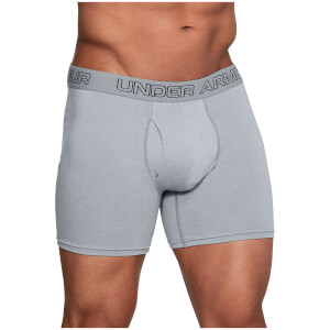 Under Armour Charged 3 Pack Cotton 6 Inch Boxerjock Briefs - Grey