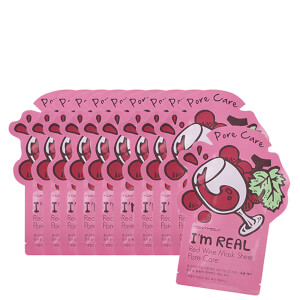 TONYMOLY I'm Real Sheet Mask Set of 10 - Red Wine (Worth $30)
