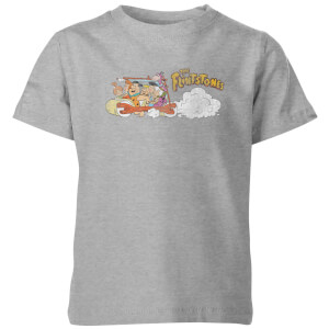 The Flintstones Family Car Distressed Kids' T-Shirt - Grey