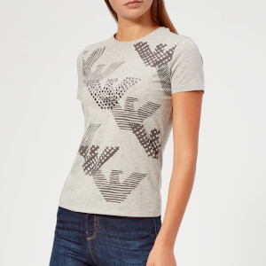 Emporio Armani Women's Logo Studded T-Shirt - White