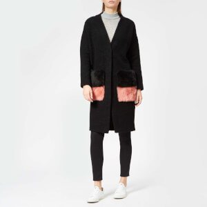 Anne Vest Women's Brisbane Straight Back Cardigan - Black with Black/Pink Pockets
