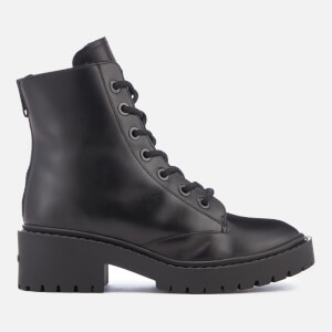 KENZO Women's Pike Fur Lined Lace Up Boots - Black