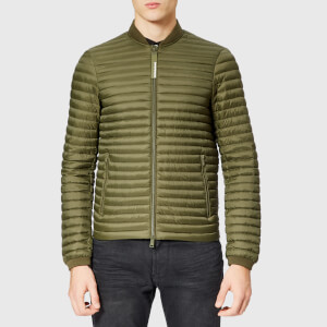 Emporio Armani Men's Bomber Collar Padded Jacket - Verde Militare