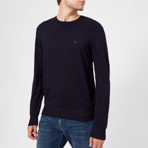 Emporio Armani Men's Crew Neck Knitted Jumper - Blue