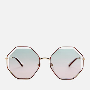 Chloe Women's Poppy Octagon Frame Sunglasses - Havana/Green Rose