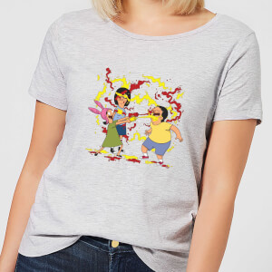 Bobs Burgers Belchers Condiment Fight Dames T-shirt - Grijs