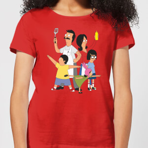 Bobs Burgers Family Pose Dames T-shirt - Rood
