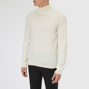 Maison Margiela Men's Gauge 14 Jersey Roll Neck Elbow Patches Decortique - Off White