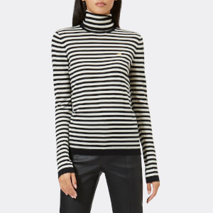 Bella Freud Women's Striped Skinny Dog Jumper - Black/Ivory