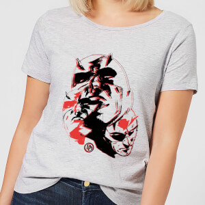 Marvel Knights Daredevil Layered Faces Women's T-Shirt - Grey