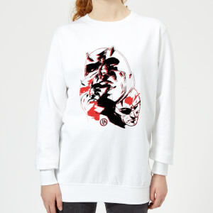 Marvel Knights Daredevil Layered Faces Women's Sweatshirt - White