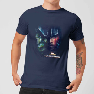 T-Shirt Homme Marvel - Thor Ragnarok - Visage Divisé de Hulk - Bleu Marine