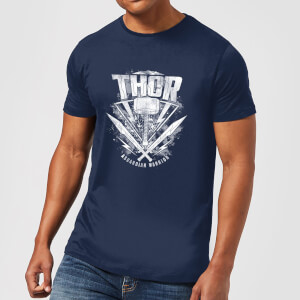 T-Shirt Homme Marvel - Thor Ragnarok - Logo du Marteau de Thor - Bleu Marine