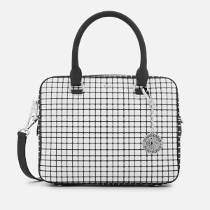 DKNY Women's Bryant Top Zip Satchel Bag - White/Black