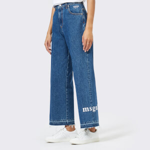 MSGM Women's Logo Jeans - Blue
