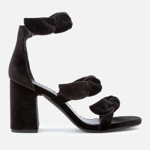 Senso Women's Melvy IV Velvet Triple Strap Heeled Sandals - Ebony