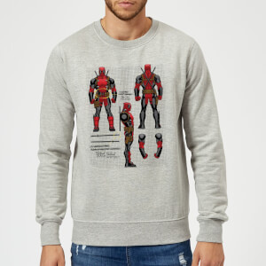 Marvel Deadpool Action Figure Plans Sweatshirt - Grey