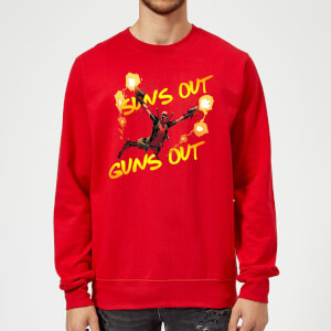 Marvel Deadpool Suns Out Guns Out Sweatshirt - Red